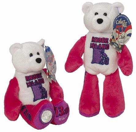 All 5 State Coin bears from 2001 NY NC RI VT and KY