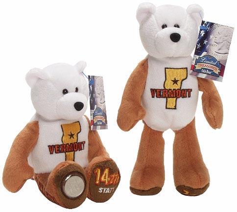 All 5 State Coin bears from 2001 NY NC RI VT and KY