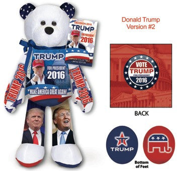 Qty of 3 Donald Trump Limited Edition Presidential Campaign Collectible Bean Bears