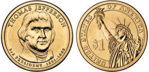 C - #3 Thomas Jefferson Dollar Coin bear