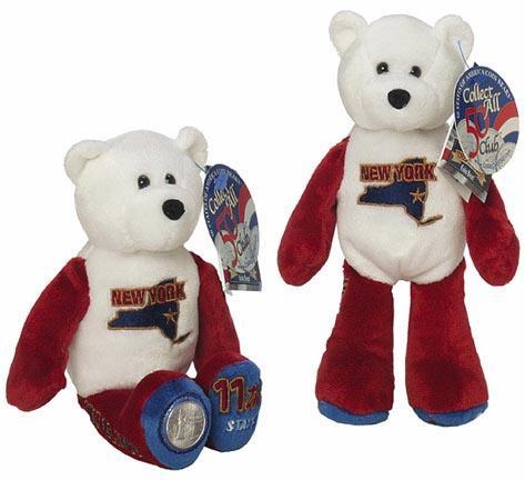 All 5 State Coin bears from 2001 NY NC RI VT and KY